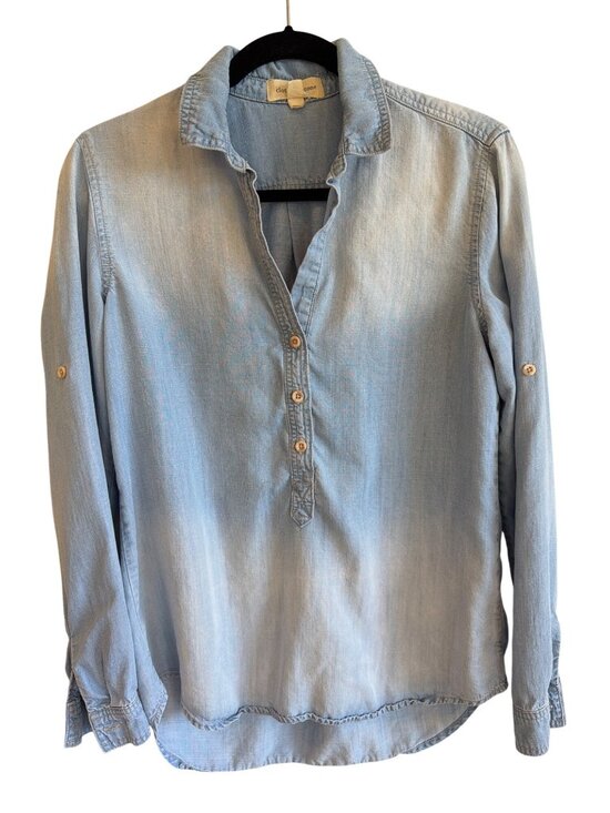 Cloth and Stone Tops - Cloth and Stone Anthropologie Denim Chambray Popover Blouse Shirt  V Neck Small